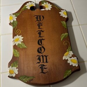 Floral Welcome Wooden Wall Decor